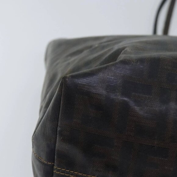 FENDI Zucca Canvas Tote Bag Brown Black Auth yk14952 - Picture 4 of 16